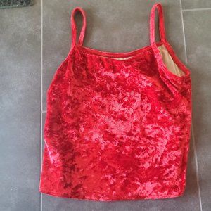 Performa Dance Wear crushed velvet red top - MA